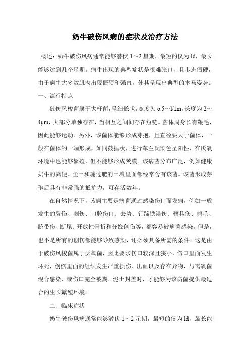 奶牛破伤风病的症状及治疗方法.doc