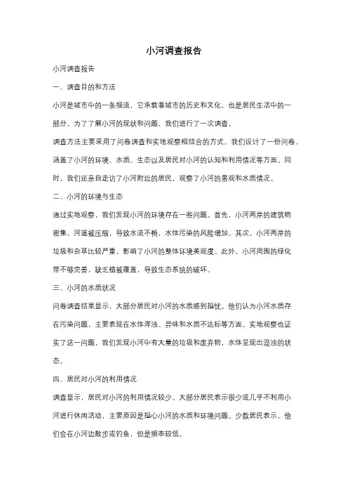 小河调查报告