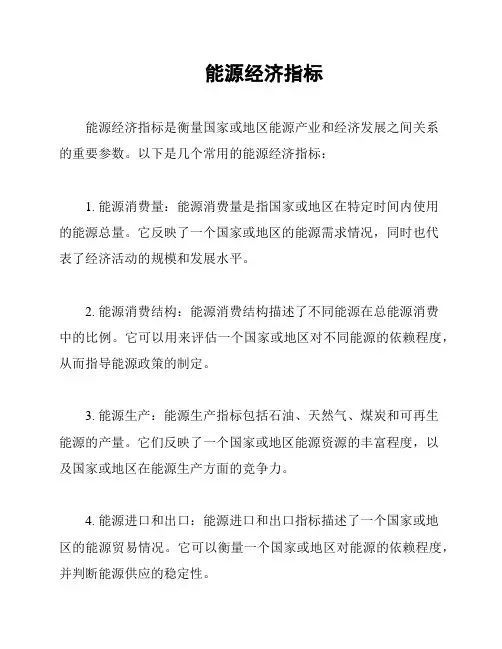 能源经济指标