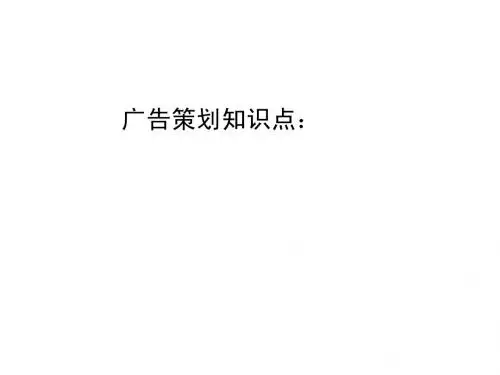 广告策划知识点