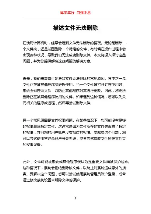 描述文件无法删除