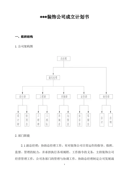 装饰公司成立计划书