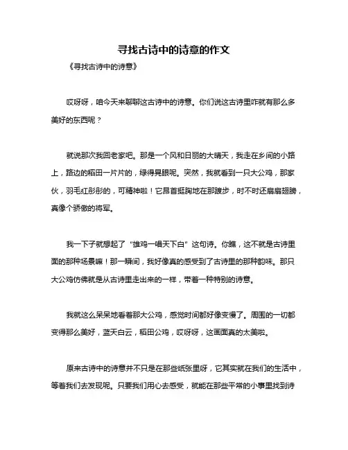 寻找古诗中的诗意的作文