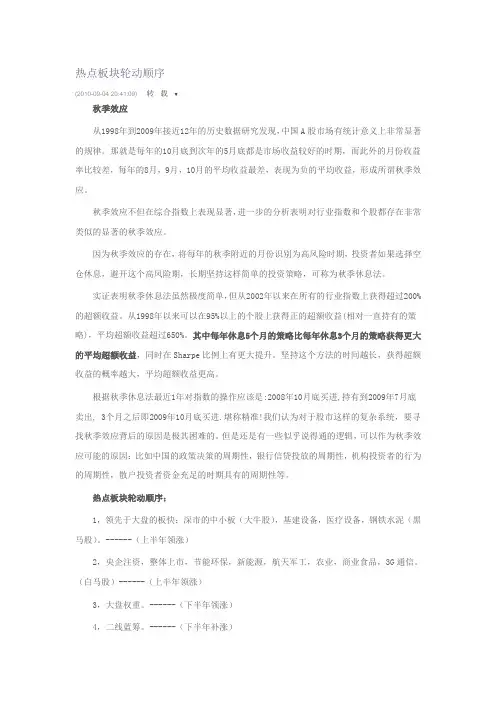热点板块轮动顺序
