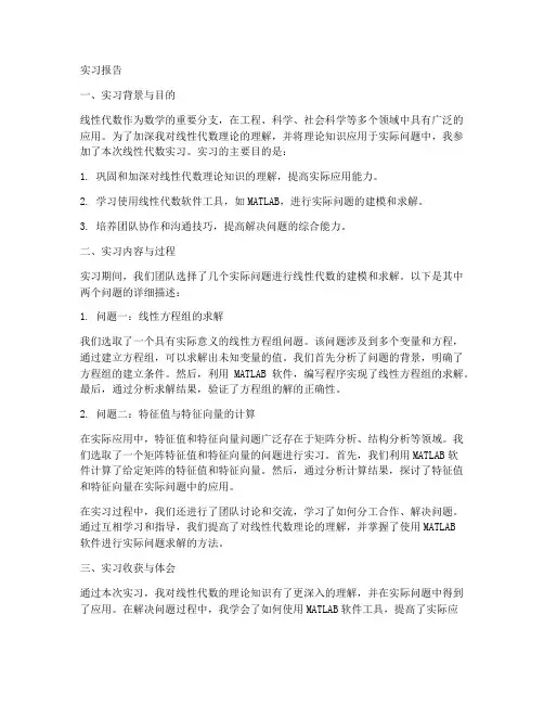 线性代数实习报告