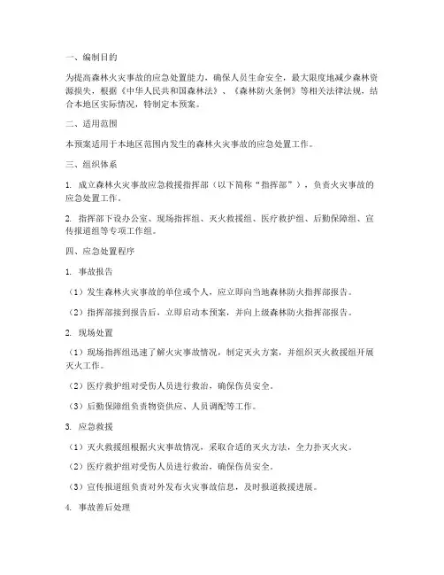 森林火灾事故救援应急预案
