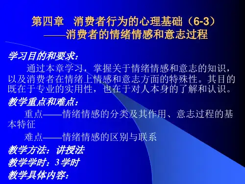 cha.04  消费者行为学的心理基础：共性心理——情绪、情感、意志