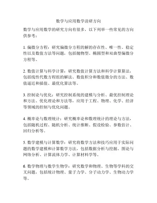 数学与应用数学读研方向