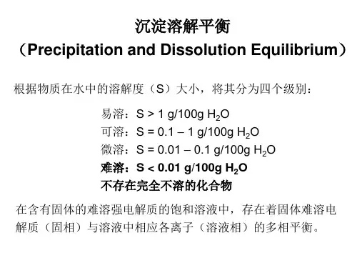 无机化学课件PPT-沉淀溶解平衡