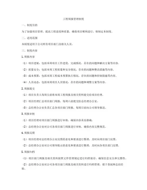 工程周报管理制度