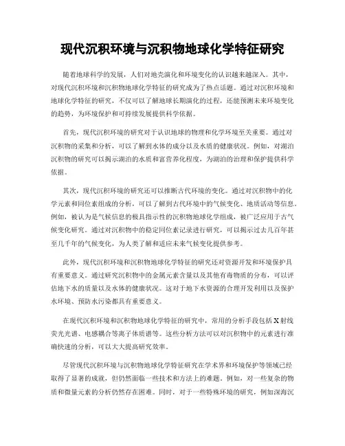 现代沉积环境与沉积物地球化学特征研究
