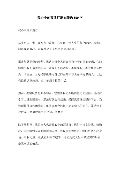 我心中的那盏灯范文精选600字