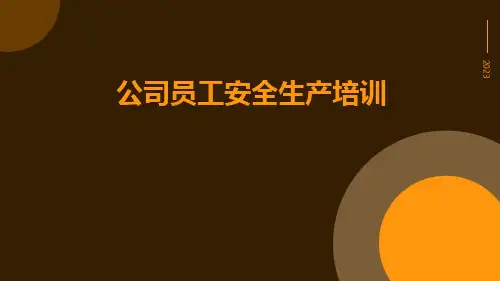 公司员工安全生产培训ppt