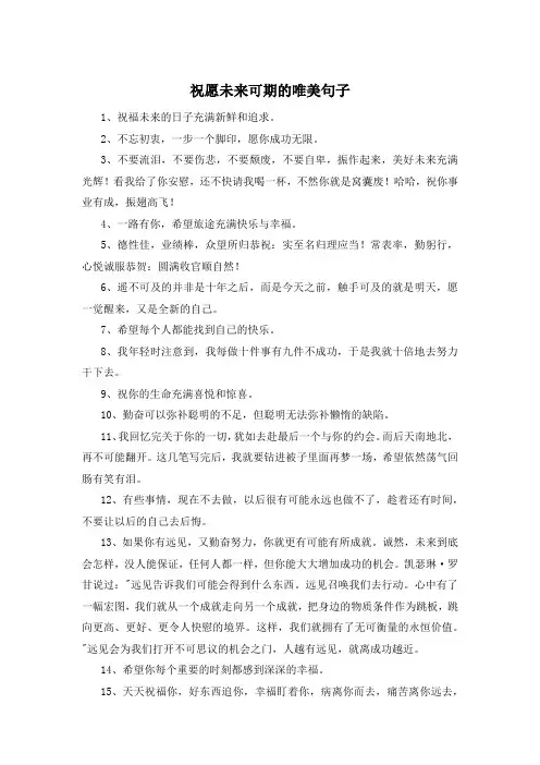 祝愿未来可期的唯美句子 