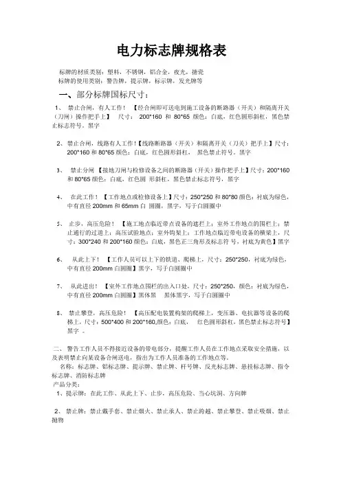 (完整版)电力标示牌