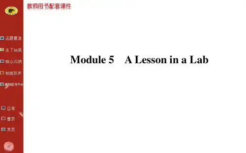 2014版英语复习方略课件(外研版通用)：必修1 Module 5 A Lesson in a Lab