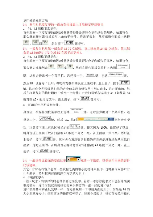复印机的操作方法