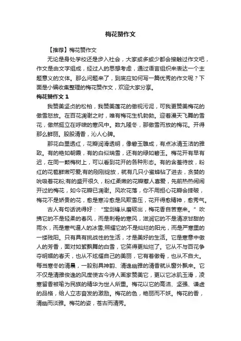 梅花赞作文