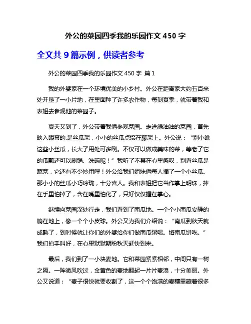 外公的菜园四季我的乐园作文450字