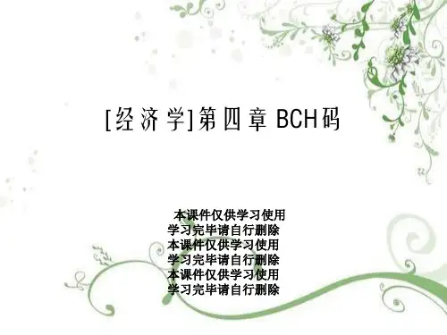 [经济学]第四章 BCH码