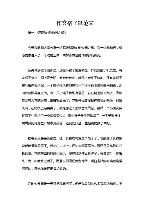 作文格子纸范文 2