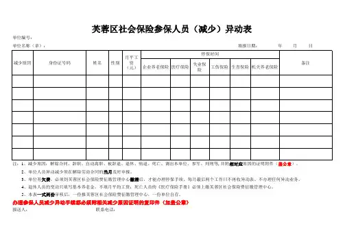 社会保险参保人员异动表减少.xls
