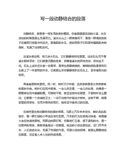 写一段动静结合的段落