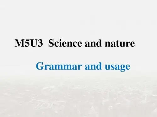【整合】牛津译林版高中英语必修5 Unit 3 Grammar and usage 课件 (共20张PPT)