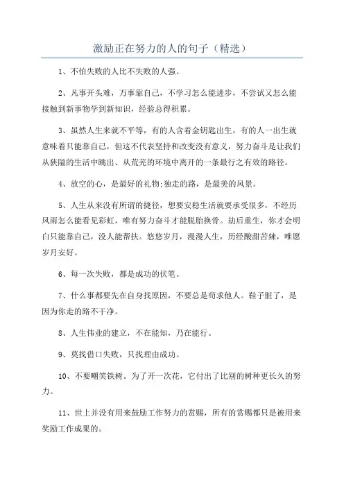 激励正在努力的人的句子(精选)