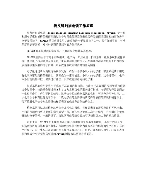 场发射扫描电镜工作原理