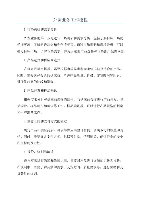 外贸业务工作流程