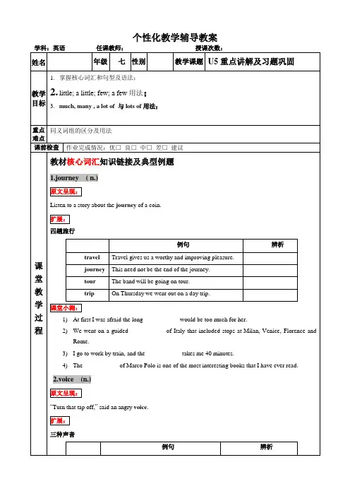 Unit5重难点讲解及练习教案牛津深圳版英语七年级下册