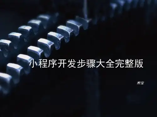 小程序开发步骤大全完整版.优秀精选PPT