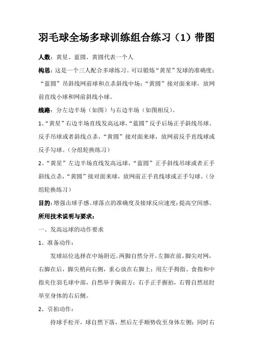 羽毛球全场多球训练组合练习