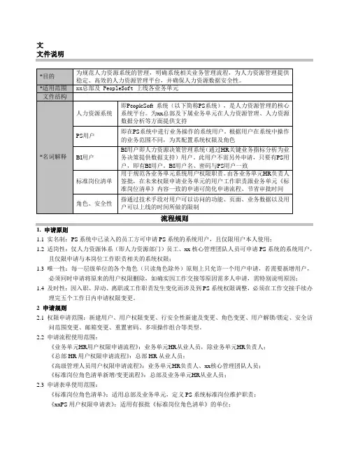 企业人力资源系统权限管理流程模版