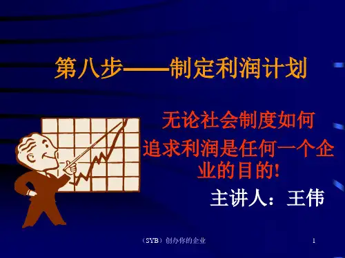教案(第八步)--制定利润计划--SYB培训课程