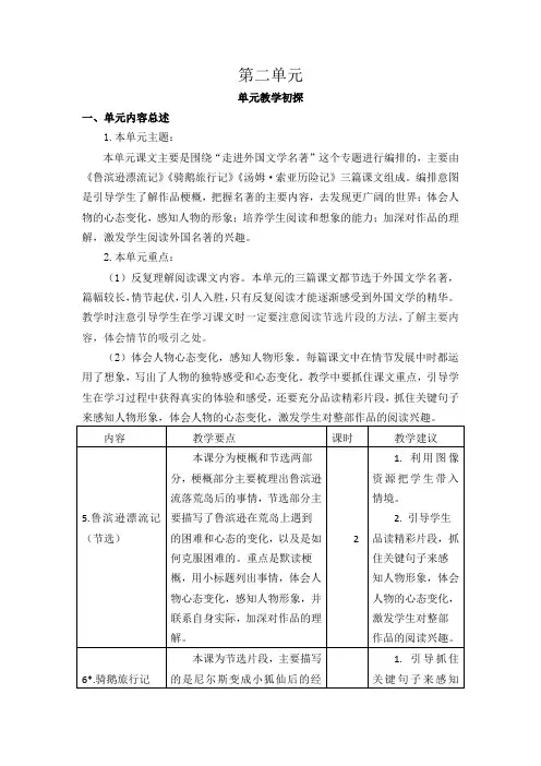 部编版六年级下册语文：第二单元教学初探