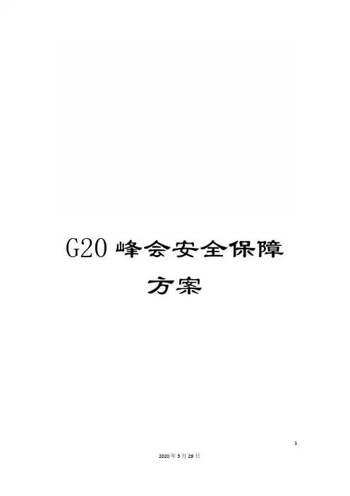 G20峰会安全保障方案