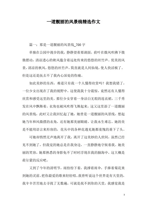 一道靓丽的风景线精选作文
