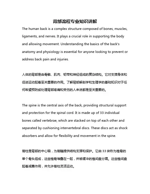 背部流程专业知识讲解