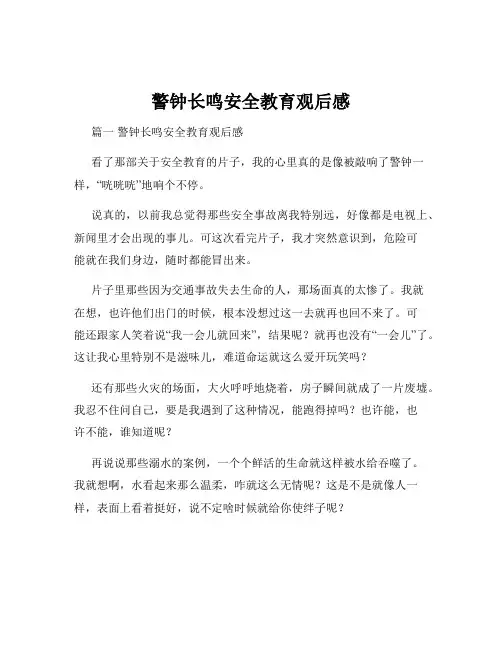 警钟长鸣安全教育观后感