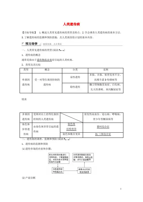 高中生物第5章第3节人类遗传病课时作业新人教版必修2 (1)