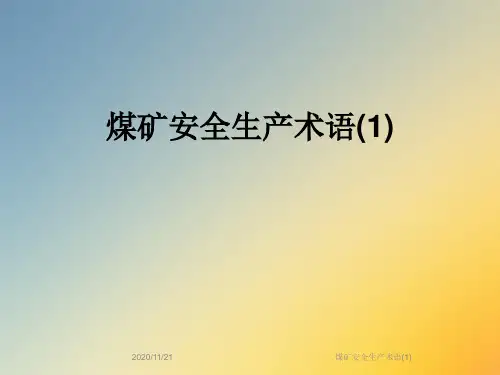 煤矿安全生产术语(1)