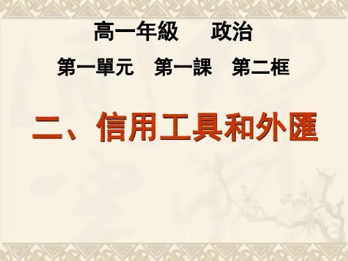 人教版高中政治课件-信用工具和外汇