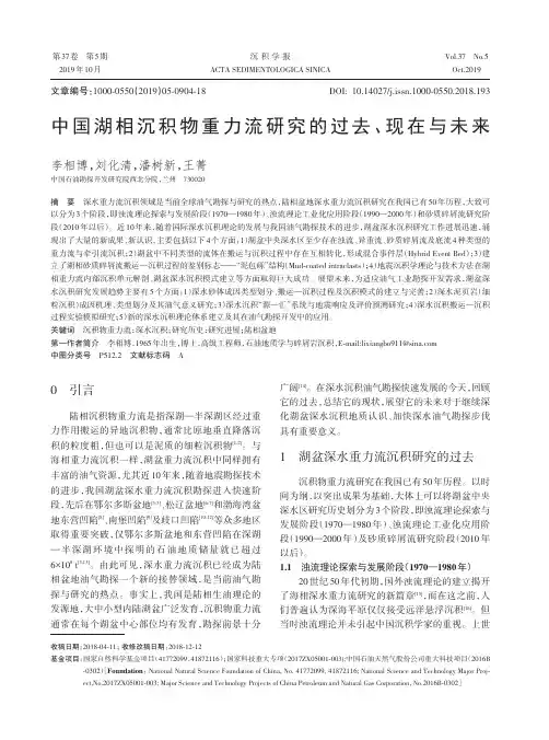中国湖相沉积物重力流研究的过去、现在与未来