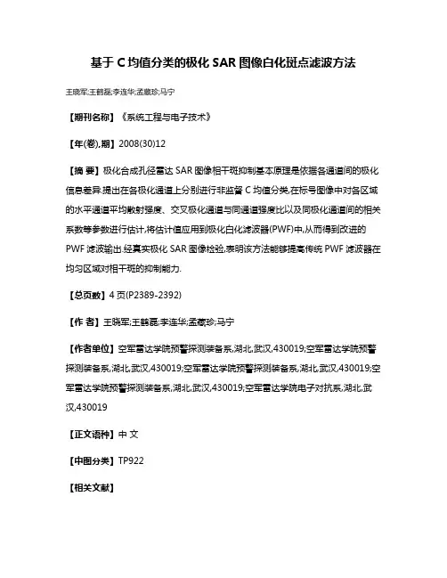 基于C均值分类的极化SAR图像白化斑点滤波方法