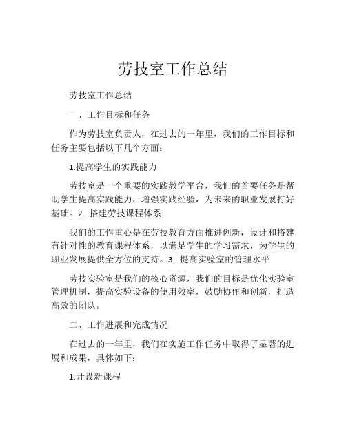 劳技室工作总结 (3)
