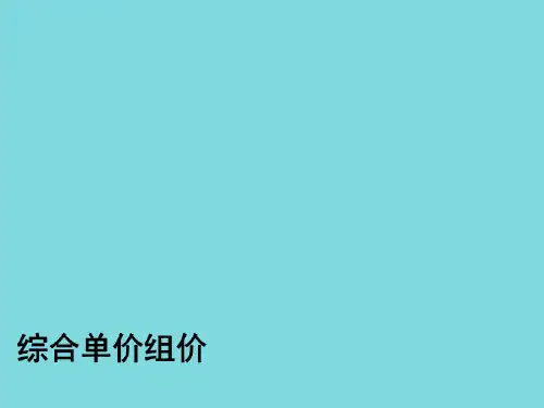 综合单价组价(共10张PPT)