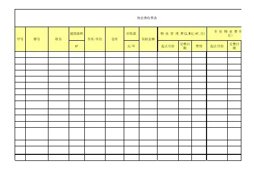 物业费收费台账