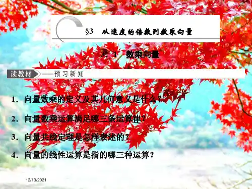 高中数学第二章平面向量1数乘向量课件必修4高一必修4数学课件